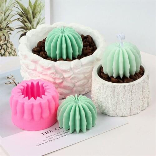 Cactus Succulent Plants Silicone Candle Mold Eucalyptus Decorating Tools Wax 3D Stereo DIY Handmade Plaster Gardening Artwork