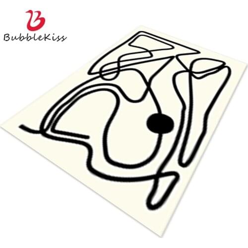 Bubble Kiss Nordic Carpets For Living Room Home Creative Thick Floor Rugs Abstract Lines Printed Mat Bedside Anti Slip Foot Pad
