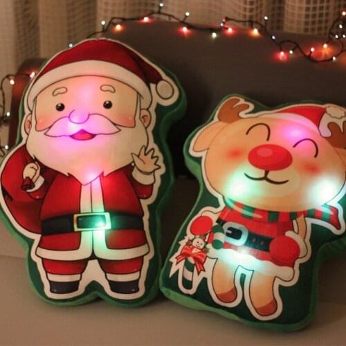 Christmas Singing Luminous Christmas Socks for Old People Snowman Elk Christmas Tree Pillow Pendant Stuffed Doll