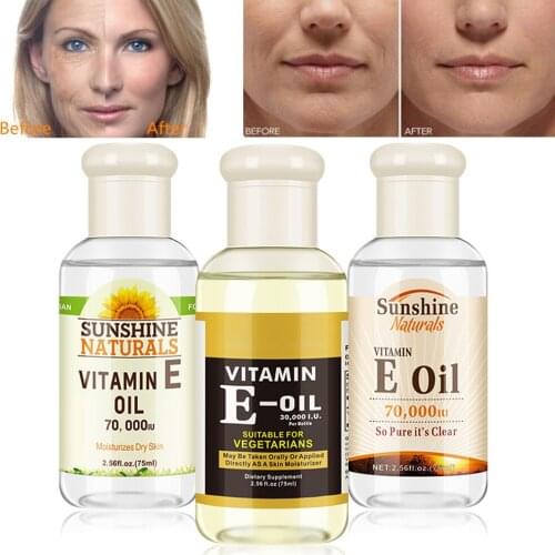 75ml Natural Face Serum Vitamin E Oil Morning And Night 70000iu Hyaluronic Liquid Anti Wrinkles Serum Face Whitening Skin Care