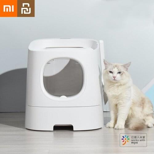 Xiaomi First Class Cabin Intelligent Cat Litter Box Odor Sterilization Large Capacity Mijia App Active Oxygen Safe Cat Bedpan