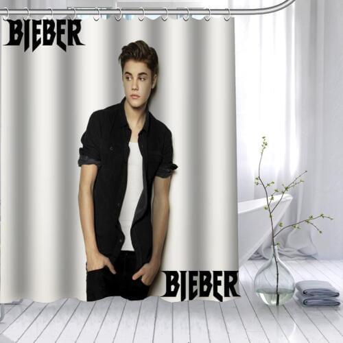Justin Bieber Shower Curtain 3D Waterproof Polyester Fabric Bath Curtain High Defintion Printing 12 Hooks For The Bathroom