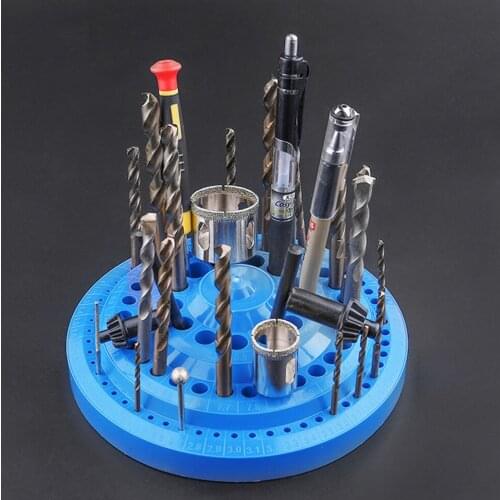 Turntable Drill Bits Empty Storage Box Holder Stand Display Container Scale Display Plastic Manicure Accessories