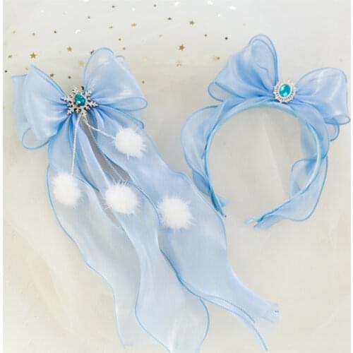 Yarn Headband for Kids Girl Princess Hairband Crown Tiara Long Veil Child Hair Accessories Korean Wholesale Dropshipping