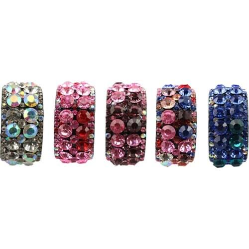 1 Piece Women Ladies Hair Clip Shining Rhinestone Round Ponytail Hair Band Buckle Hairpin
