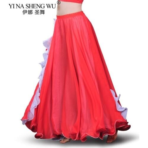 New Bellydancing Costumes Skirts Sexy Belly Dance Performance Skirt Clothing Training Dress Long Dance Split Skirt Lady Stage