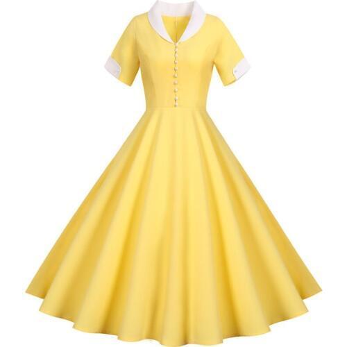 Elegant Solid Pink Women Summer Dress 2020 Casual Short Sleeve Chic Slim Fashion A-line Midi Party Sundress Vestidos Robe Femme