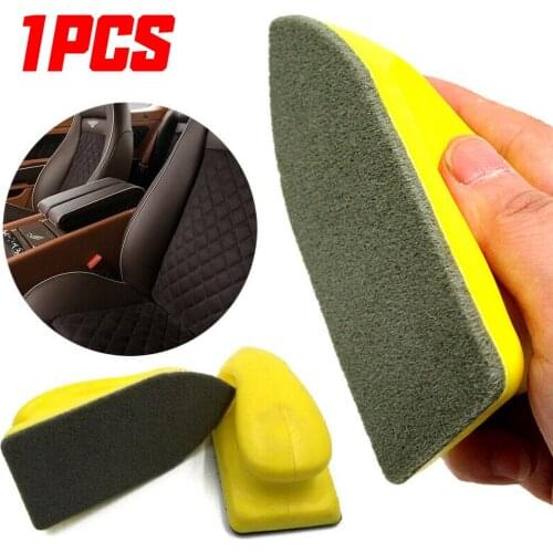 1Pc for Car Leather Seat Auto Care Detailing Polishing Tool Car Nano Cleaning Brush Interior Cleaning Brush Felt Washing Tool