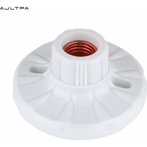 100Pcs White E27 Screw LED Light Bulb Holder Socket Base Round Lamp Base Adapter 6A 220 V