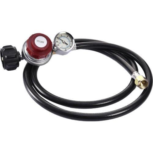 2120 0-30PS High Pressure Propane Hose Regulator With PSI Indicator For Propane Burners Stoves Turkey Fryers Heaters