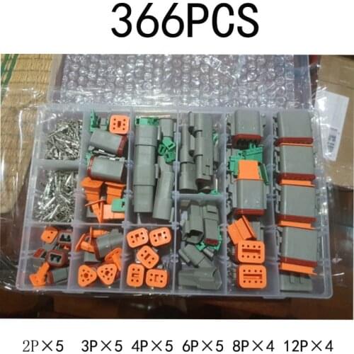 366 Pcs Deutsch DT Auto Waterproof Electrical Wire Connector Plug Kits DT06-2S 3S 4S 6S 8S 12S/DT04-2P 3P 4P 6P 8P 12P