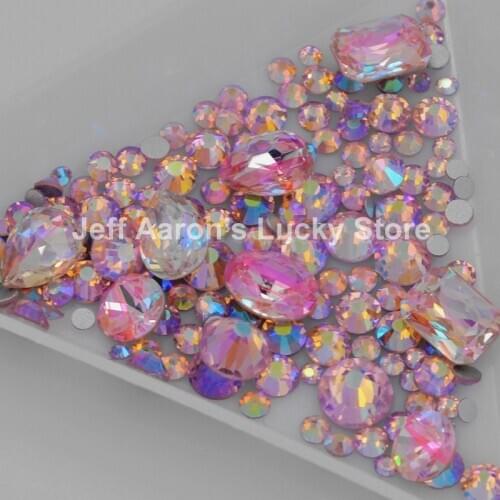 Mixed stlye flatback sharp bottom 3d nail art decorations rhinestone glitter nails accessoires nail jewelry crystal