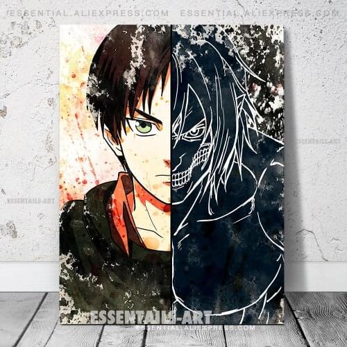 Eren Jaeger Attack on Titan Half Monster Anime Poster Canvas Wall Art Painting Decor Pictures Bedroom Home Decoration Prints