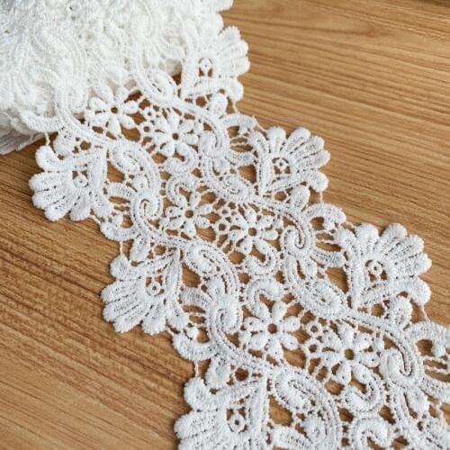 2 meters/lot) 10cm Width Snow White Sewing Accessories Water Soluble Floral Lace ribbon