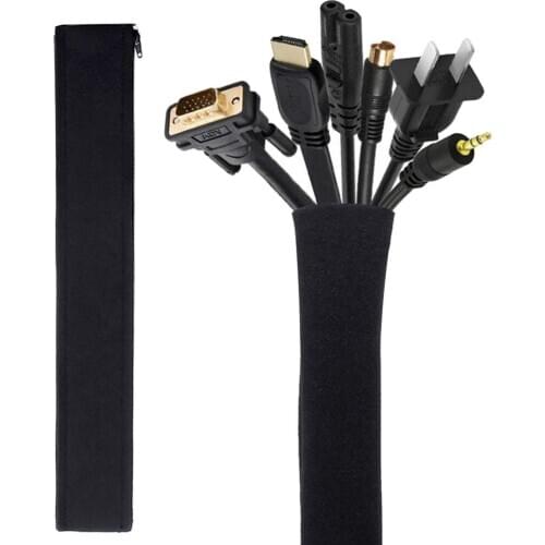 Cable Concealer Management Sleeve Wire Organizer for TV Computer Neoprene Cord Cover Cable Hider Protector Zipper Design