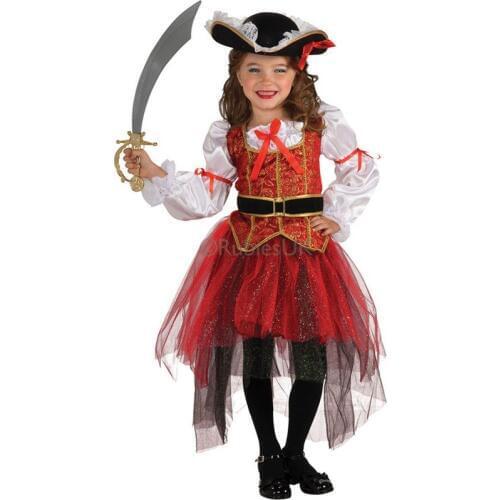 Sea Pirate Cosplay Costume set kids Halloween Princess Dancing Skirt Suit Child Fantasy Fancy Kids Carnival Party Show Clothing