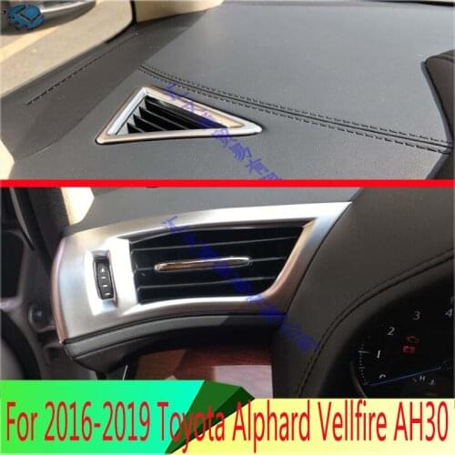 For 2016-2019 Toyota Alphard Vellfire AH30 Car ABS Chrome Air Vent Outlet Cover Dashboard Trim Left Hand Drive