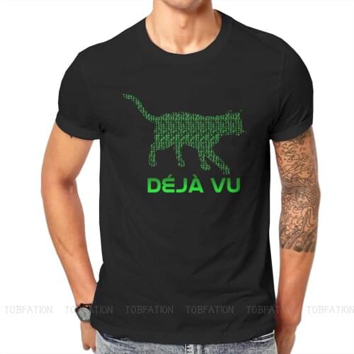 Deja Vu Cat The Matrix Neo Science Fiction Film T Shirt Classic Gothic Big size ONeck TShirt Big sale Harajuku Men Short Sleeve