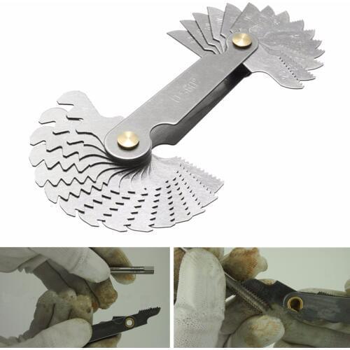 JIGUOOR 30 Blades Metric 60 Degree Thread Gauge Screw Pitch UNC 4-62 Thread Screw Pitch Gauge For Measuring Tool