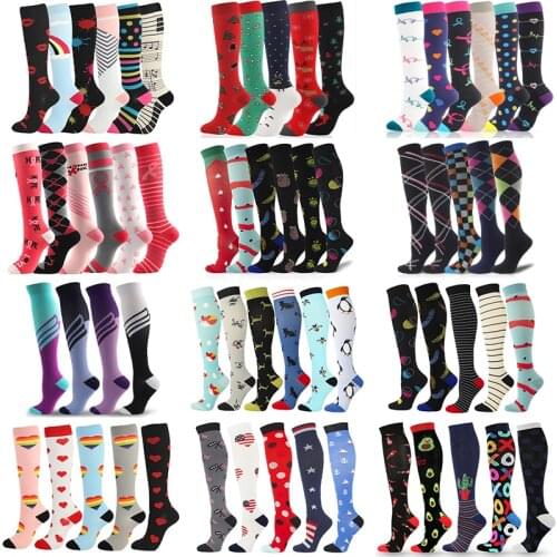 Compression Stockings Outdoor Varicose Veins Mens Womens Socks Diabetes Basketball Bicycle Sock Printed Sports Natural Walking