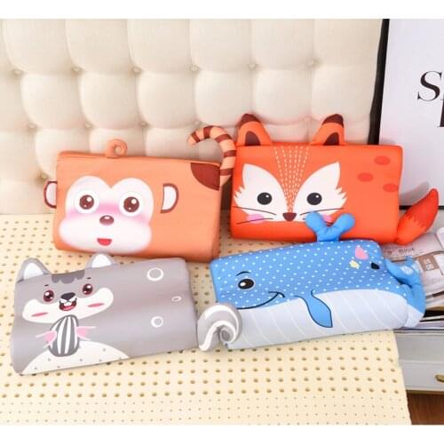 Summer Ice Silk Latex Pillow Children 3-6 Years Old Baby Bedding Cute Animal Pillow Breathable Sweat-Absorbent Sponge Pillow
