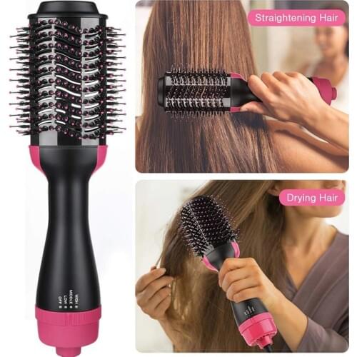 Hot Air blow hair straightener comb dryer brush Multi functional Ions hot and cold wind Air one step hair dryer and volumizer
