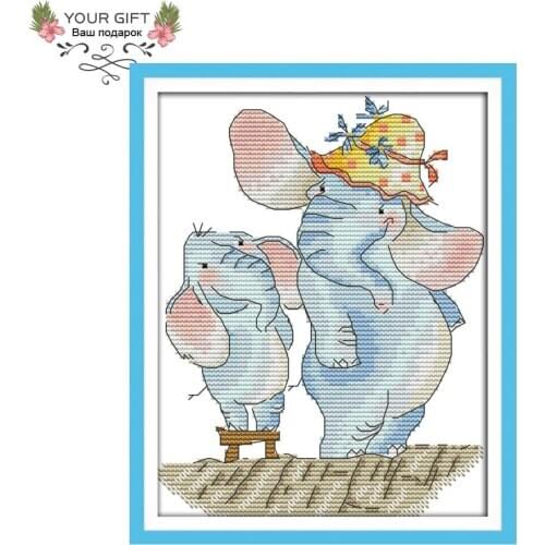 Joy Sunday DA120 14CT 11CT Counted and Stamped Home Decor Grow Taller Needlework Needlepoint Embroidery DIY Cross Stitch kits