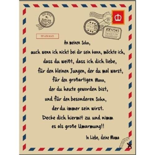 Personalized Flannel Blanket to Daughter Son German Letter Printed Quilts Gift