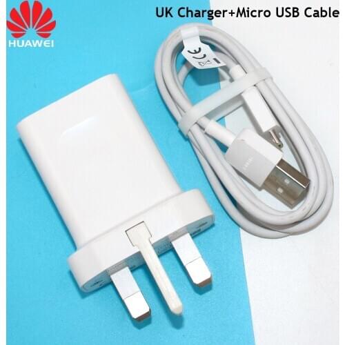 Original Huawei 5V/2A Charger 10W UK Plug Adapter 100M Micro USB Cable For P6 P7 P8 Mate 9 lite Honor 8 Lite 8X Nova 3i 2i y9 y7