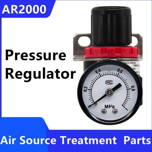AR2000 G1/4'' Pneumatic Mini Air Pressure Relief Control Compressor Regulator Treatment Units Valve with Gauge Fitting Wholesale