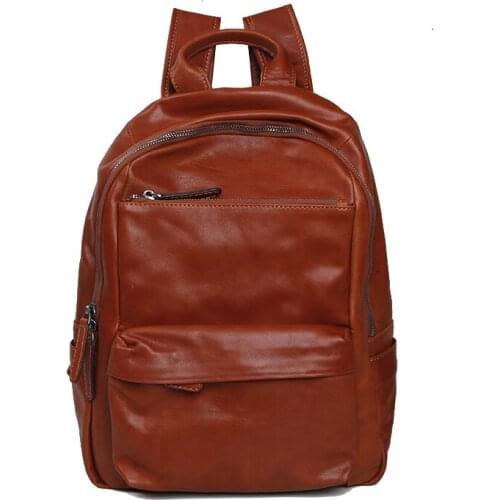 2021 Hot Mens Cow Leather Backpack Fashion Genuine Leather Backpack Brand Functional Bag