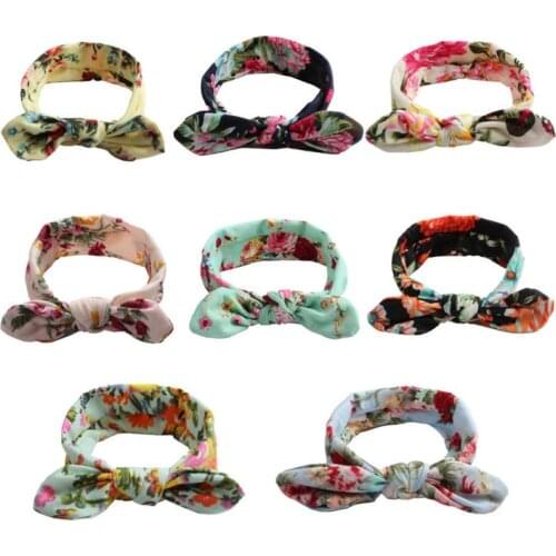 New Colorful Boho Newborn Toddler Headband Ribbon Elastic Baby Headdress Kids Hair Band Girl Bow Knot TXTB1