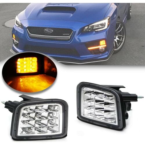 Clear Lens Amber Color Led Front Turn Signal Lamp for 15-18 Subaru WRX STi Front Corner Light OEM# 84912VA120