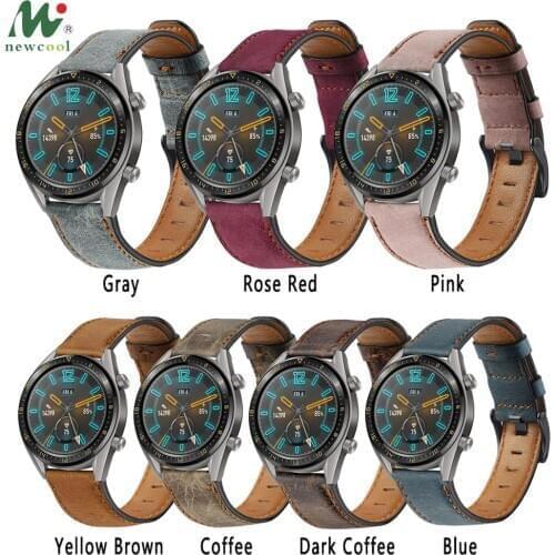 Retro Genuine Leather Bands for Huawei GT Watch Series New Fashion Leisure Strap Wristband Replacement for Huawei Watch GT 1/GT2