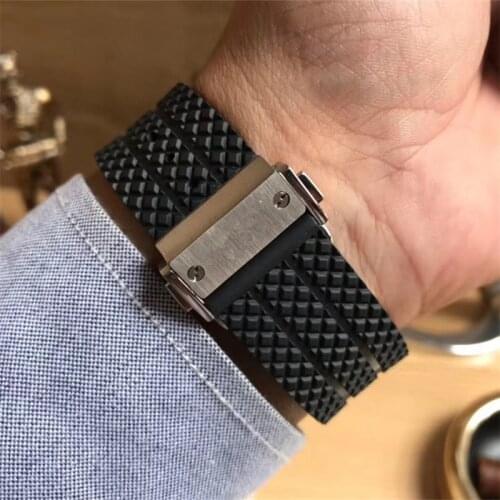 25 26mm 27mm silicone watch strap for HUBLOT big bang classic fusion series watchband buckle bracelet wristband belt accessories