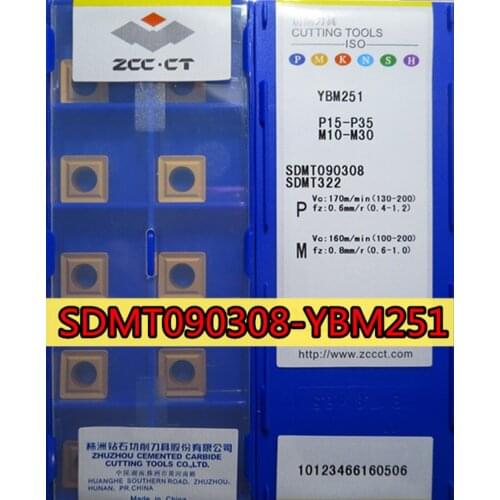 SDMT090308 YBM251 10pcs 100% original Zcc.ct Carbide insert Processing: stainless steel and steel Free shippin