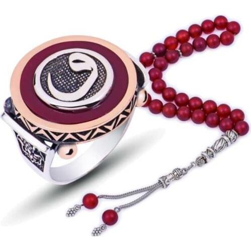 Tevuli 925 Sterling Silver Ebony Gemstone Vav Male Ring