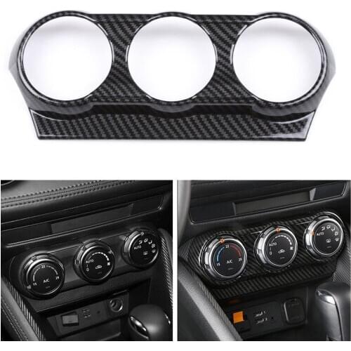 Carbon Fiber Interior Air Condition Outlet Panel Cover Trim for Mazda CX-3 CX3 2015-18