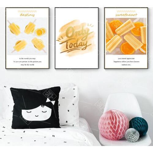 Kitchen Room Decoration Poster and Prints Modern Fruit Lemon Ice Cream Canvas Art Painting Wall Picture for Living Room No Frame