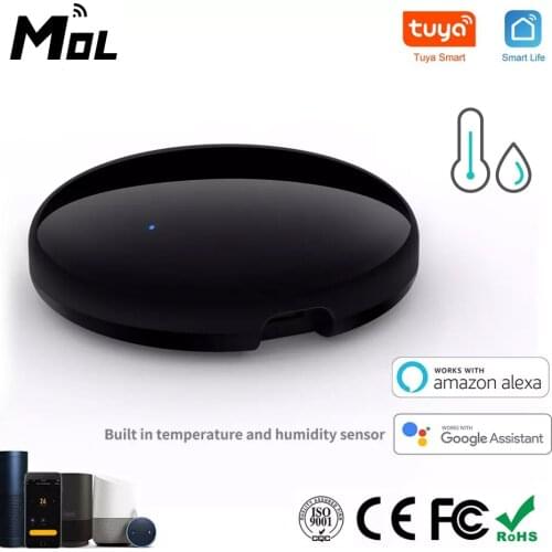 Tuya Smart Universal IR Remote WiFi With Temperature Humidity Sensor for Air Conditioner TV AC Works with Alexa,Google Home