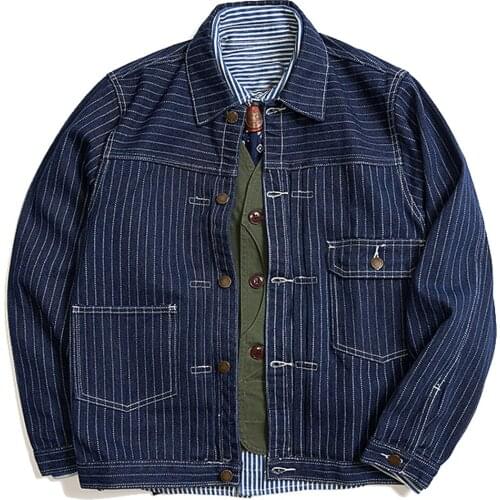 2021 Spring Autumn Stripe Bomber Mans Jacket Jean Coats Casual Loose Overcoat New Arrival Fashion Baseball Jackets Mens Coats