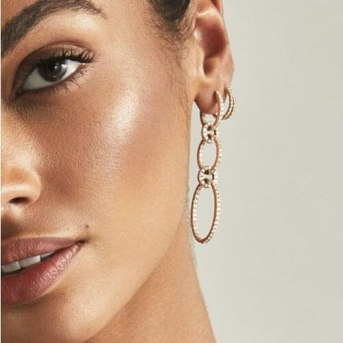 High Quality Classic Geometric Fashion Jewelry Micro Pave Cubic Zirconia Multi Circle Hoop Earring