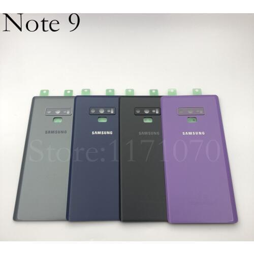 Note9 Rear Battery Door Case For Samsung Galaxy Note 9 N960 N960F N9600 Back Glass Housing Cover Adhesive +Camera Glass Lens