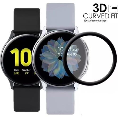 2PCS 3D Curved Edge Screen protector For Samsung galaxy Watch Active 2 40mm 44mm Protective not Tempered Glass