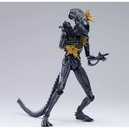 1/18 Hiya LA0070 Alien Warrior AVP Model Battle Damaged PVC Mini Action Figure For Collection In Stock