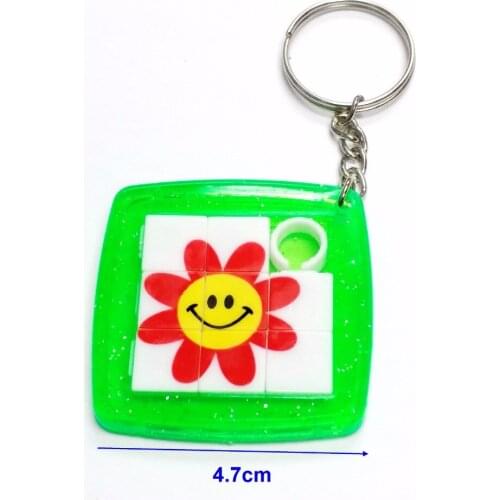 1 pc Key Ring smile flower Slider Puzzle Kid Toy Birthday Party Favors Game Gift Prize Pinata Bag Filler Loot Gag Pocket Novelty