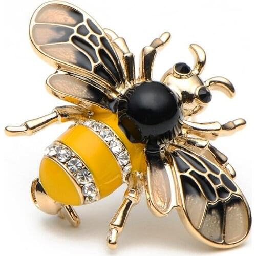 Women Men Insect Bee Brooches Pin Cute Small Badges Fashion Jewelry Metal Brooche Banquet Broche Gift Hat Scarf Collar Cuff Pins