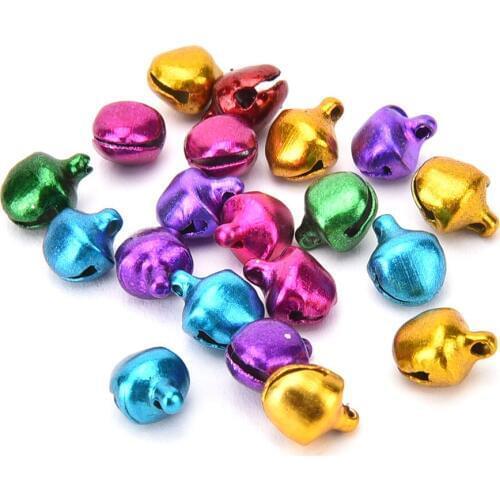 100pcs DIY Crafts Handmade Loose Beads Small Jingle Bells Christmas Decoration Pendants Accessories 6/8/10/12mm
