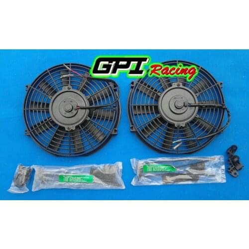 2X 9" inch Universal Electric Radiator RACING COOLING Fan + mounting kit