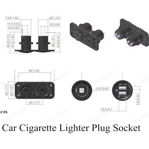 Car Cigarette Lighter Plug Socket Splitter 12V/24V Double USB 2.1A Power Adapter Charger Top-Rated Best Quality free shipping